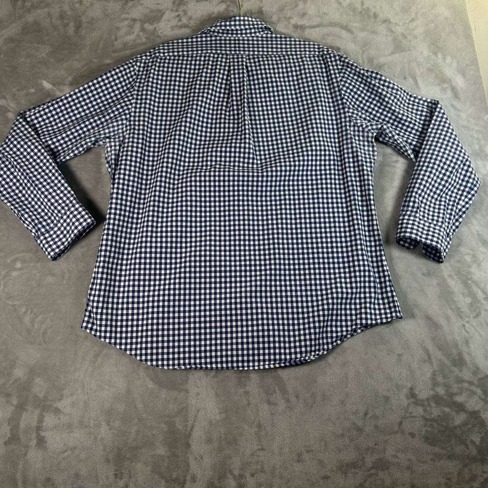 Vintage Ralph Lauren gingham blue white custom fit button down shirt - Picture 3 of 8